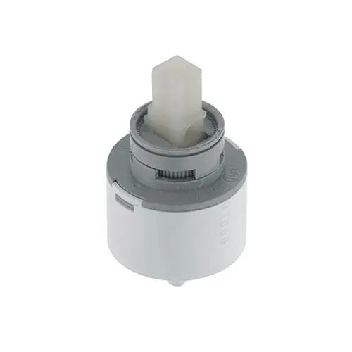 Kludi Steuereinheit in kompaktem Design, ausgestattet mit einem zentralen Drehmechanismus zur Regelung, ideal für Sanitäranwendungen.